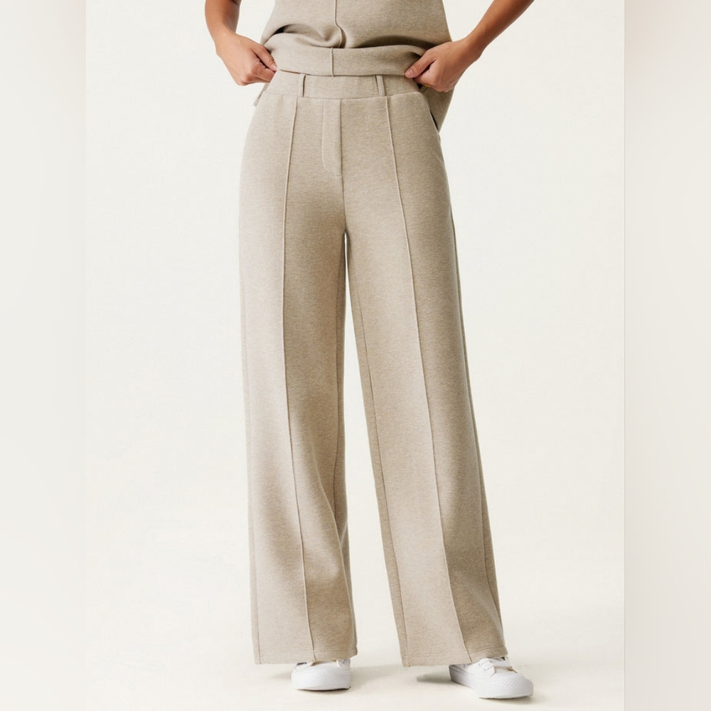NWT OGL High Waisted Straight Leg Pull On Pant Heather Morganite Beige Sz Small